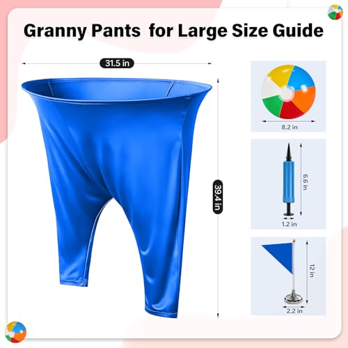 Granny Pants Yard Game for Adults (40 in * 31.5 in),2Pcs Granny Pants Outdoor Games with 10 Bouncy Balls,2 Pumps & Flags, Granny Pants Game for Family Carnival Party Reunion Gathering(Large) - size: Large
