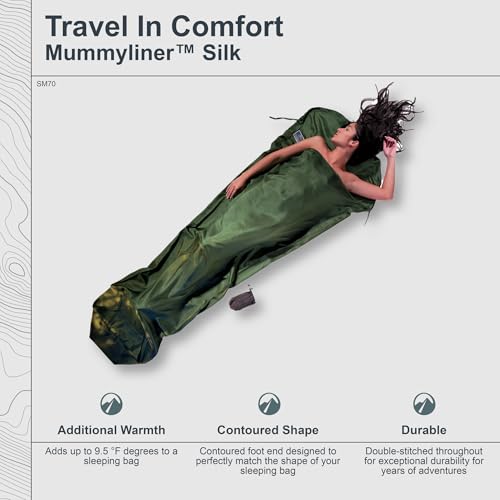 COCOON - Premium - Silk MummyLiner - color: Dark Olive Green