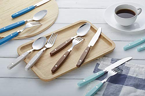 ANNOVA Silverware Set, Retro/Rivet Colorful Stainless Steel Tableware Kitchen Flatware Set Utensils, Includes Dinner Knives, Forks, Spoons, Salad Forks & Dessert Spoons (Blue, 20 Pieces) - color: Sapphire Blue, size: 20 Pieces