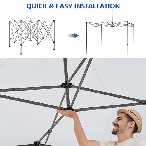 Yaheetech Canopy Tent, Commercial Instant Heavy Duty Canopy, 500D Waterproof Adjustable Canopy with Wheeled Carry Bag, 4 Sandbags and 4 Stakes (10x10, White) - color: White, size: 10x10