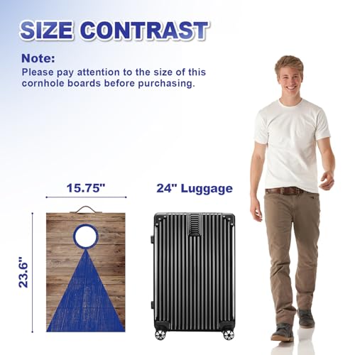 Wooden Cornhole Board Set with 6 Bean Bags, 2x1.3 ft Portable Outdoor & Indoor Corn Hole Toss Game Sets for Kids Adults and Family Party Camping Equipment