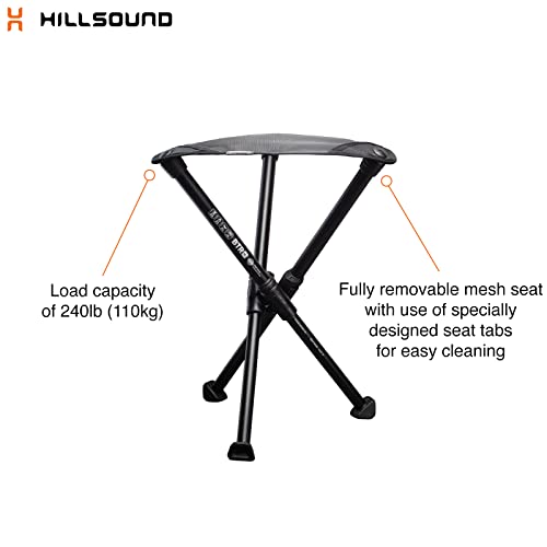 Hillsound BTR Stool for Ultralight Backpacking & Hiking, Lightweight Camping Chairs, Compact Portable Outdoor Seat, Hunting Adventures, Durable Tripod Design, Made in Korea - color: Black, size: 14"