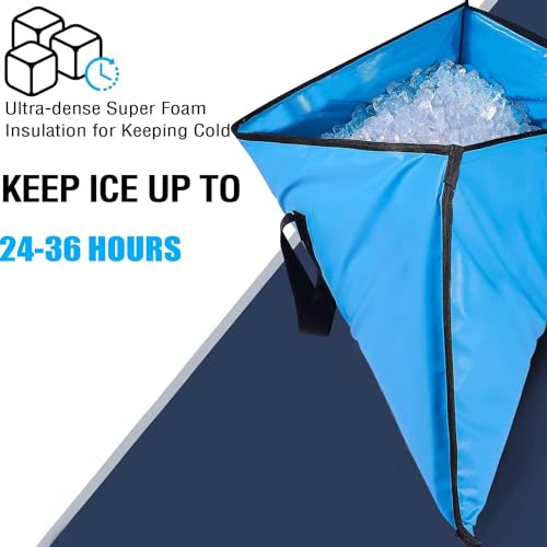 Buffalo Gear Insulated Fish Cooler Bag Portable Fish Kill Bag Keep Ice-cold More Than 48 Hours - color: Blue, size: 48x18in