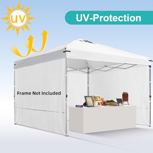 Canopy Sidewalls for 10x10,10x20 Pop up Canopy Party Tent, UV Protection and Waterproof for Outdoor Event Tents, Vendor Booths, for Backyard, Patio, Camping (3 Sidewalls, Frame Not Included, White) - color: White, size: 10'x10', 3 Sidewalls