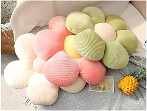 LEHU Flower Floor Pillow, Flower Shaped Seating Cushion -Cute Flowe Pillow for Girls Tweens Room Decor Floor Pillow for Reading and Lounging Comfy (Green Petals,23'') - color: Green Petals, size: 23''