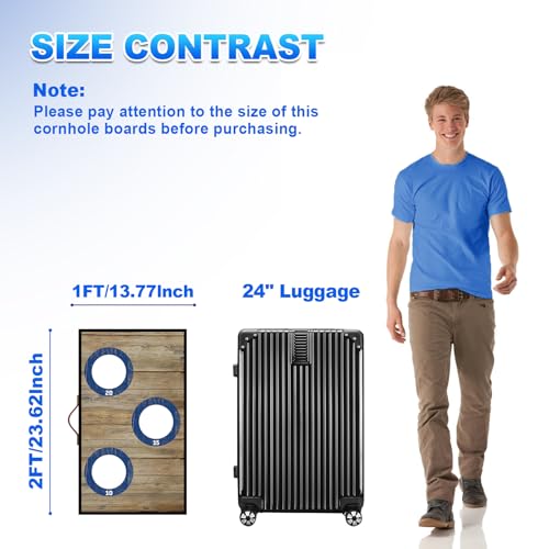 Portable Cornhole Board Set with Bean Bags,Choose 3 * 2 ft or 2 * 1 ft Cornhole Boards for Adults Kids Cornhole Games for Indoor and Outdoor Party Camping Equipment - size: 2*1 FT