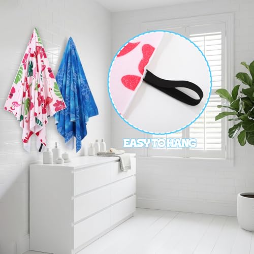 Beach Towels Set 2 Pack Oversized Microfiber Sand Free Quick Dry Towel Flamingo Turtle Print Large Lightweight Travel Pool Swim Yoga Camping Bath Blanket for Adults - color: Blue, Pink