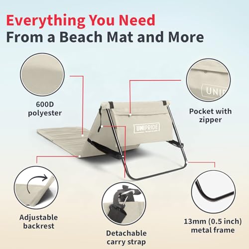 Lightweight Beach Chairs for Adults #2026 - Beach Mat Sand Free Waterproof I Ideal as Lounger for Tanning I Relaxing, Compact & Ultimate Beach Gear (Beige) - color: Light Beige