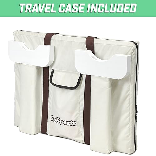GoSports 2 foot Width Giant 4 in a Row Game with Carrying Case, Made from Wood - style: Classic White Finish