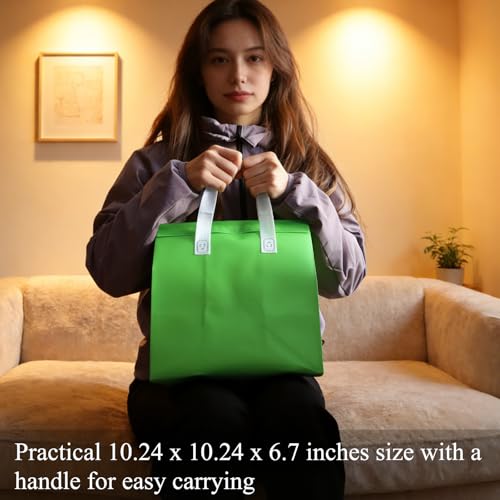 12Pcs Disposable Insulated Lunch Bag Cooler Bag Thermal Grocery Take Away Bags for Food Delivery Party Drink Picnic Holiday, White, Yellow, Orange, Grass Green, Aquamarine, Black - color: White, Yellow, Orange, Grass Green, Aquamarine, Black, size: 10.24"