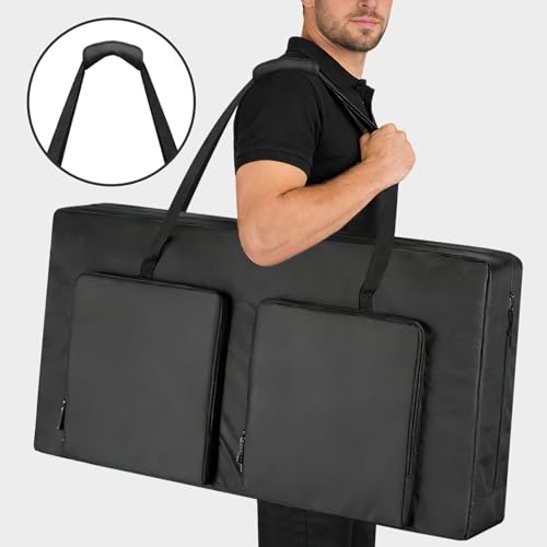 ALSLEA Cornhole Board Carry Bag - Heavy-Duty 600D Oxford Storage Case Fits 4'x2' Regulation Boards | Tailgate, Beach, Backyard Game Transport & Organizer Black - color: Black-3 Pockets