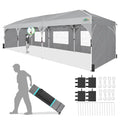 COBIZI 10x30 Party Tent: 10x30 Pop Up Canopy with Wheeled Bag - Tents for Parties with Patented Center-Lock Tech, 420D Waterproof Fabric, Easy Setup Canopy Tent with Removable Sidewalls, (Gray) - color: Gray, size: 10x30ft With 5 Sidewalls