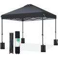 JEAREY 10x10 Pop Up Canopy Tent, Heavy Duty Outdoor Canopy with 1-Push Instant Setup, Commercial Tent with Roller Bag, 4 Sandbags and 8 Stakes, Water-Resistant, Gray - color: Gray