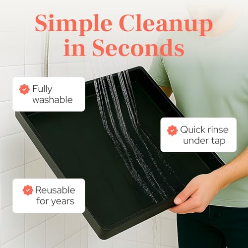 DoggieLawn Non-Spill Dog Potty Training Tray - Leak-Proof HDPE Plastic Grass Pad Holder for Apartments & Urban Homes - Reusable & Washable-Perfect for Indoor Dogs & Puppies Standard (25"x16.5"x1.5") - size: Standard (25 x 16.5 x 1.5 inches)