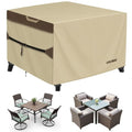RICHIE Outdoor Patio Furniture Cover - Heavy Duty Waterproof 600D Tough Canvas Protector for Square Table Cover, All-Season Dining Table and Chair Cover (62L x 62W x 28H Inch) - size: Square- 62"(L)x62"(W)