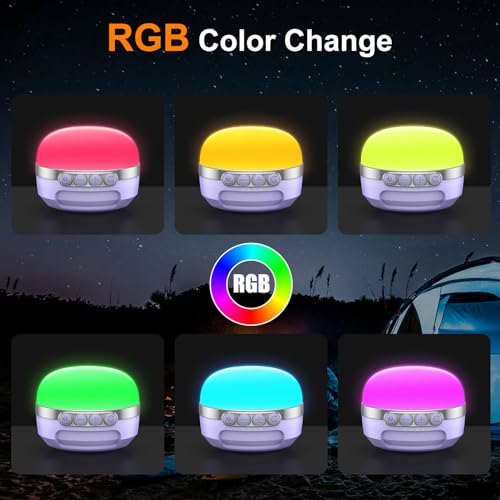 LED Camping Lantern Rechargeable 1400LM, Up to 420H Running Time Camping Tent RGB Light, 10400mAh Emergency Hanging Light for Hurricane, Power Outages, Home, Hiking,Violet - style: Violet Ultra