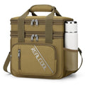 RealCool Lunch Bag, Insulated Lunch Box for Men Women, Double Deck Leakproof Soft Cooler Bag with Adjustable Strap, Reusable Lunchbox for Work, Travel, Camping (Khaki) - color: Khaki
