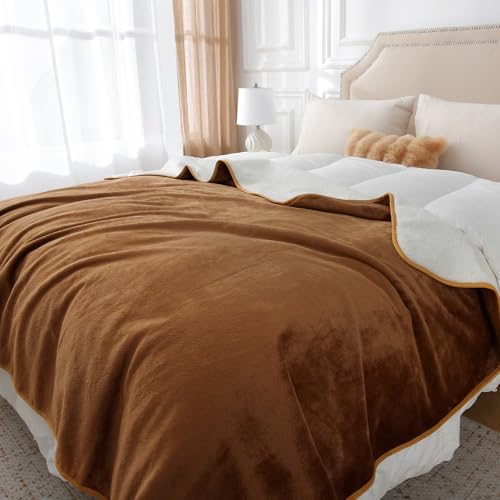 MERRYLIFE Waterproof Throw Blanket for Bed Couch Reversible Absorbent Spills Stain Leak Proof Dog Liquid Pee Proof Bed Furniture Protector (Camel, 60"*80") - color: Camel, size: 60"80"