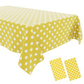 2 Pack Yellow Polka Dot Tablecloth,Yellow and White Tablecloths Disposable Plastic Rectangular Picnic Table Cover,Suitable for Rectangular Tables(54 x 108 Inches) - color: Polka Dot Yellow, size: 54" x 108" Rectangular (2 Pack)