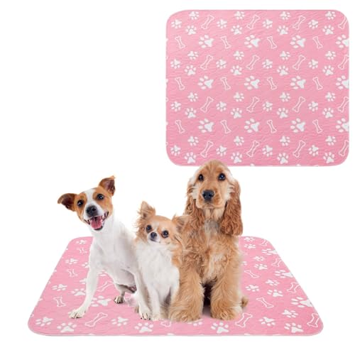 BEAUTYZOO 2 Pack Washable Pee Pads for Dogs, Reusable Puppy Pads for Potty Training, Waterproof Super Absorbent Whelping Pads Mats Non Slip Against Urine for Small Medium Dogs Cats, 36" x 36" - color: Pink, size: 36 X 36 Inch (Pack of 2)