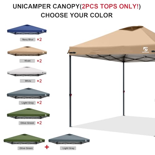 10x10 Pop Up Canopy Replacement Top Cover with Air Vent for Straight Leg Canopy Tent, Waterproof for Outdoor Garden Patio Camping Sun Shade(Frame NOT INCUDE) (Beige-2PCS) - color: Beige-2PCS
