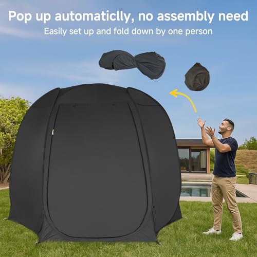 Alvantor® Pop Up Screen Tent House Room Instant Outdoor Camping Canopy Sun Shelter Gazebo for Patio, Backyard & Deck, Privacy Tent(2-10 People, 8'x8' 10'x10' 12'x12') - color: Black, size: 10x10FT