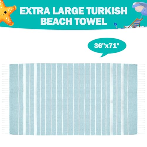 YSYJ Turkish Beach Towel 36 Pack Extra Large Beach Towels 36"x71" Soft Turkish Towel Bulk Sand Free Quick Dry Bath Towels Blanket for Adult Blue - color: Blue, size: 36"x71"- 36 Pack