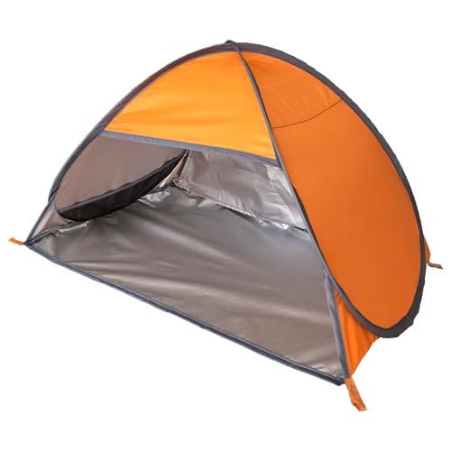 Small Pop Up Beach Tent Portable Head Tent, Pet Shade Canopy with Breathable Meshed Window for Dogs/Cats (Orange) - color: Orange