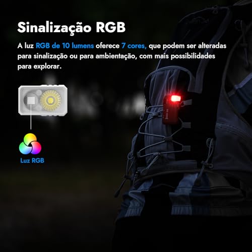 WUBEN G5 Rechargeable EDC Flashlight, 400 Lumens Dual Light Sources Mini Flashlight with RGB Light, Portable Flat Pocket Flashlights, Magnetic Keychain Flashlight (Commemorative Edition: White) - color: White