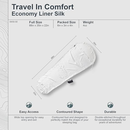 COCOON - Premium - Silk MummyLiner - color: Natural - Small Economy