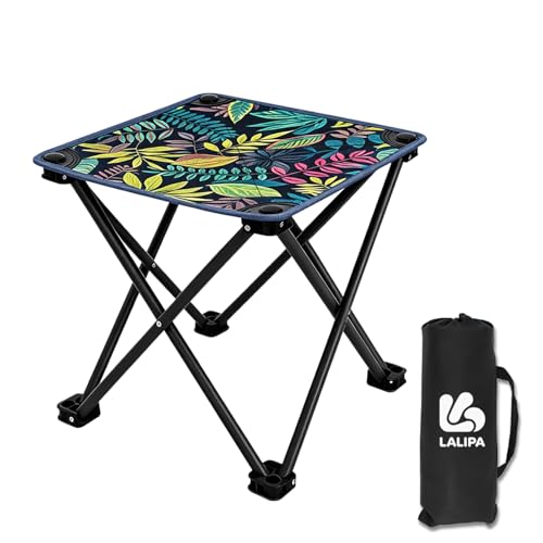 Portable Collapsible Stool Outdoor Folding Chair Small Camping Chair for Hiking,Fishing,Gardening,Beach and Travel with Carry Bag (1 Pack,Pattern) - color: Small, size: 1PCS