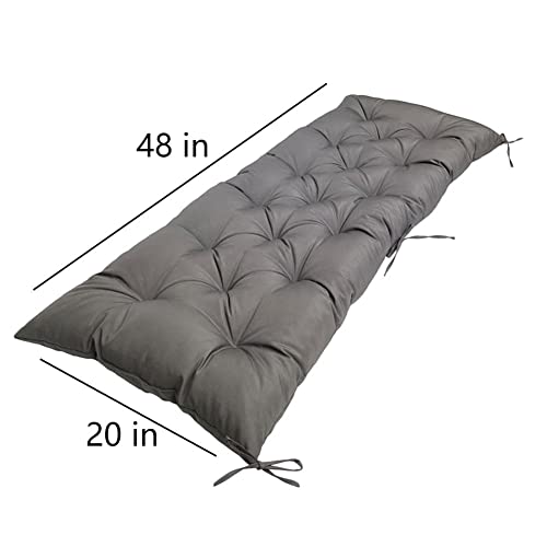 Srutirbo Waterproof Outdoor Bench Cushion, 48"x20", Swing Cushion Patio Furniture Cushions 3 Seater, for Garden Patio Furniture Lounger Bench (Dark Grey, 48x20 in) - color: Dark Grey