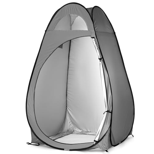 Pop Up Shower Changing Room Privacy Tent, Instant Portable Outdoor Shower Tent, Camp Toilet, Rain Shelter for Camping & Beach Lightweight & Sturdy, Easy Set Up, Foldable,with Carry Bag - style: Dark Gray