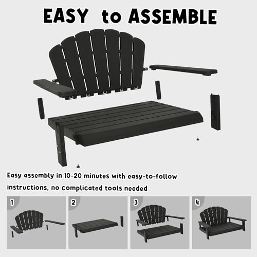 Fancyango Resin Dog Sofa Indoor Outdoor Waterproof Bed Stable Resin Comfort Design - Easy Assembly in Minutes (Black 35.24''*29''*18.5'') - color: Black