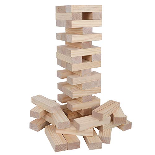 Outdoor Games Giant Tumble Tower, Large Tumbling Timber, 54 Wooden Blocks Tower Stacking Game Up to 4 Ft, Party Games for Indoor Outdoor Backyard Lawn Yard Fun