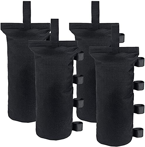 Joramoy Heavy Duty Canopy Weight Bags(120LBS) for Pop up Canopy Tent, Canopy Weights Set of 4, Leg Weights Sand Bags for Instant Outdoor Sun Shelter Patio Umbrella(Without Sand) - color: Black, size: 120lbs