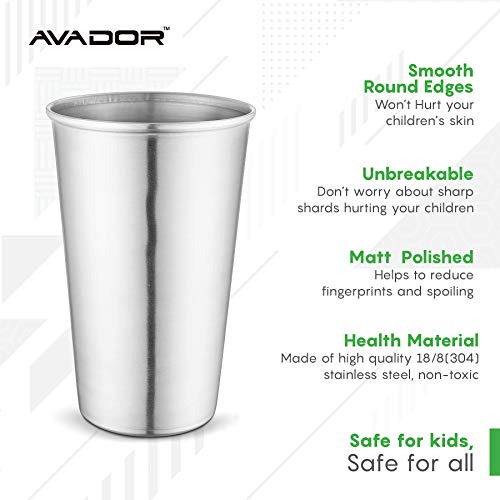 Avador® 18/8 Stainless Steel Products for Dining | Camping | Outdoor BPA Free Dishwasher Safe (Set of 5 Tumbler 16 oz) - color: Set of 5 Tumbler 16 oz