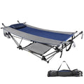 RedSwing Camping Hammock with Stand, XXL Portable Hammock with Removable Pillow and Storage Net, Foldable Heavy Duty Steel Frame Space Saving for Indoor Outdoor Backyard Beach Garden