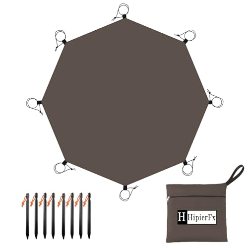 13.5x13.5 ft Tent Footprint Waterproof Camping Tarp Ultralight Mat Under Tent Moisture-Proof Ground Sheet Mat(Brown) - color: Octagon Brown, size: 160x160in