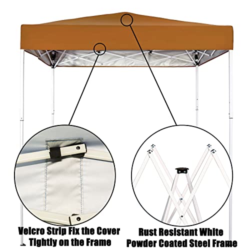 Sunnyglade 6x4 Ft Pop-Up Canopy Tent Outdoor Portable Instant Shelter Folding Canopy with Carry Bag - color: Tan
