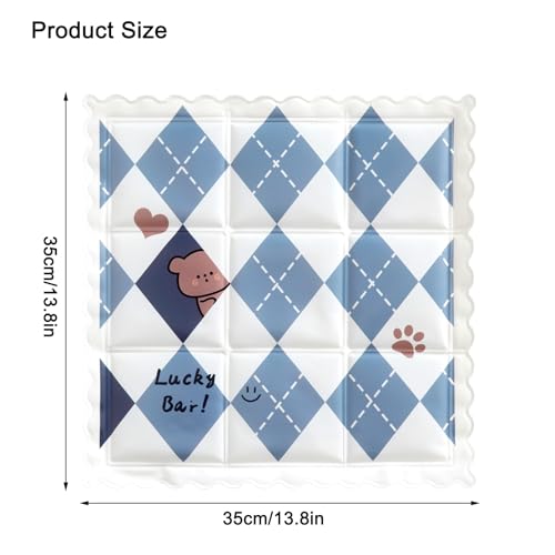 Dog Cooling Mat 13.7” x 13.7” Pet Summer Self-Cooling Pad for Dogs and Cats Non-Toxic Gel No Water or Electricity Needed Easy Washable