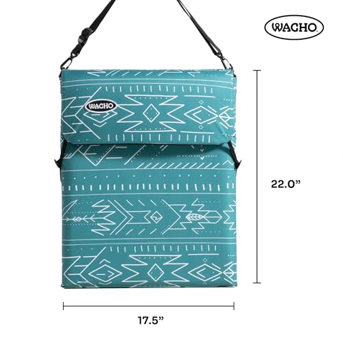 Wacho Outdoor Folding Beach Chair – Ultralight Reclining with Adjustable Wooden Backrest, Foam Padding & Water-Resistant Recycled Fabric – Portable Lounge Chair for Beach, Camping, Picnic – Blue Green - color: Blue Green