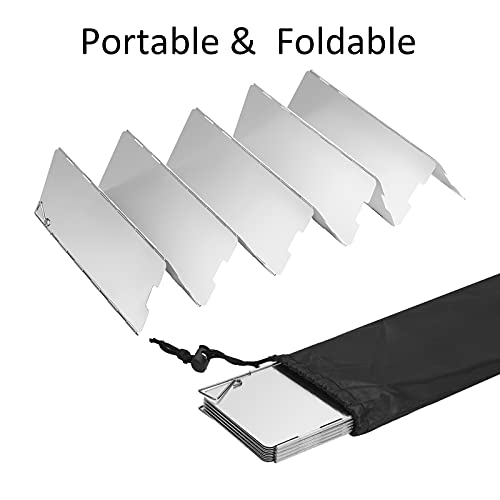 Camp Stove Windscreen, 10 Plates Lightweight Camping Stove Windshield Folding Outdoor Picnic Cooker Wind Screen for Camping Burner, Backpacking, Butane, Alcohol Stoves Wind Shield - size: 10 Plates Windscreen