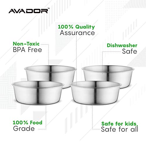 Avador® 18/8 Stainless Steel Products for Dining | Camping | Outdoor BPA Free Dishwasher Safe (Set of 4 Bowl) - color: Set of 4 Bowl