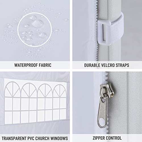 COOSHADE Instant Canopy SunWall 10x10 Canopy SideWall for Pop up Canopy Tent, 1 Pack Sidewall with Church Window Only, White - color: White, size: 10x10-Church Window
