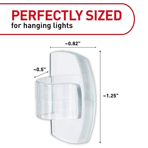 Command Outdoor Light Clips, 20 Clear Clips and 24 Command Strips, Damage-Free Hanging Outdoor Light Clips with Weather Resistant Strips, Wall Clip for Hanging Outdoor Lights and Cable Management - size: 20 Clips (Pack of 3)