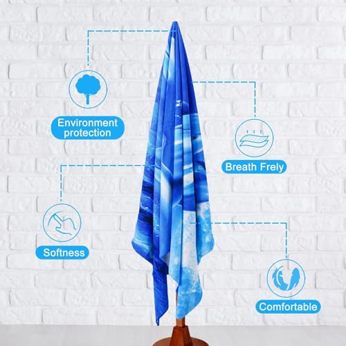 Genovega Oversized Terry Beach Towel 36 x 72 in Soft Extra Large Big Pool Swim Towels for Adults XL Clearance Big Travel Blanket Cruise Vacation Accessories Essentials Lounge Chair Cover Dolphin Sea - color: Blue Dolphin Sea Terry