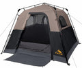 3/4 Person Camping Tent with 1 Door, 4 Windows, and Upgraded Ventilation– Instant Setup, Waterproof, 8'x 8'x 67''Oxford Fabric Floor Pop Up in 60 Seconds Includes Rainfly and Backpack - color: 4 Person Black/2-Layer