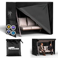 Outdoor Swing Cover 3 Seater 600D Hammock Cover Waterproof Heavy Duty Garden Hammock Glider Chair Cover Patio Furniture Covers Garden Swing Canopy Covers All Weather Protection