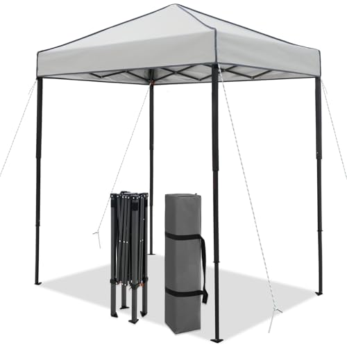 6x4 Pop Up Canopy Tent, Instant Portable Beach Canopy, Outdoor Tent with Carry Bag for Camping, Sports, Tailgating, Events, Gray - color: Gray, size: W/O Wall